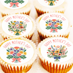 Happy Mother's Day Floral Bouquets Cupcake Toppers