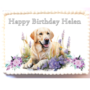 Golden Retriever Personalised Cake Topper - A4 Rectangle