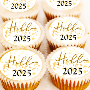 Hello 2025 Cupcake Toppers - 4cm x 24