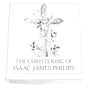 Personalised Square Christening Cake Topper