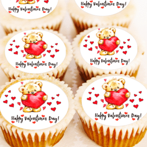 Valentine's Day Teddy Cake Toppers - 4cm x 24
