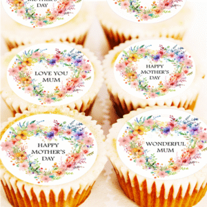 Mother's Day Hearts Cupcake Toppers - 4cm x 24