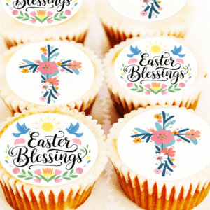 Easter Blessings Cupcake Toppers - 4cm x 24