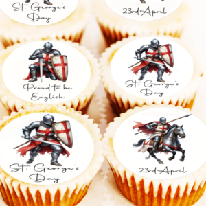 St George's Day Knight Cake Toppers - 4cm x 24