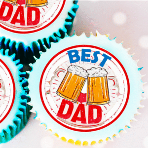 Best Dad Lager Glasses Father's Day Cupcake Toppers - 4cm x 24