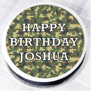 Personalised Camouflage Cake Topper 7.5" Round