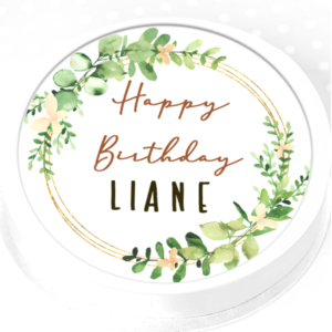 Personalised Foliage Cake Topper - 7.5" Round