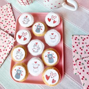 Cute Cats Cupcake Toppers - 4cm x 24