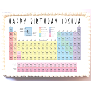 Personalised Periodic Table Cake Topper - A4 Rectangle