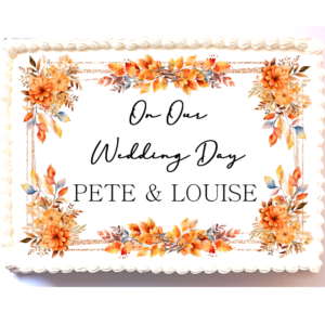 Personalised Autumn Leaves Cake Topper - A4 Rectangle