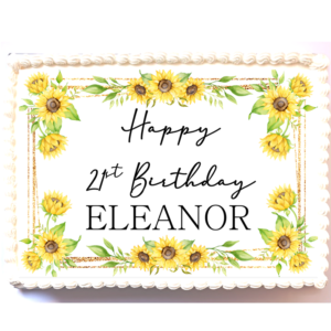 Personalised Sunflower Cake Topper - A4 Rectangle