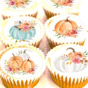 Pastel Pumpkin Cupcake Toppers - 4cm x 24