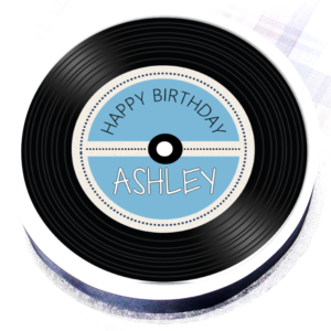 Personalised Vinyl Record Cake Topper - 7.5" Round
