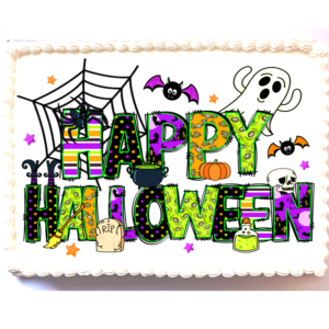 Happy Halloween Cake Topper - A4 Rectangle