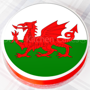 welsh flag cake topper 7.5" round (copy)