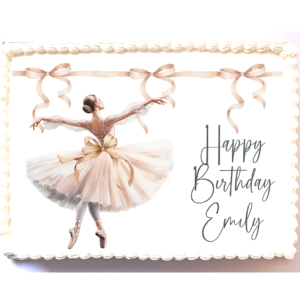 Personalised Ballerina Cake Topper - A4 Rectangle