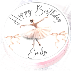 Personalised Ballerina Cake Topper - 7.5" Round