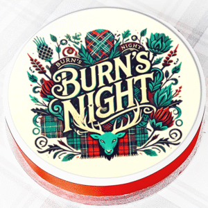 Burns Night Cake Topper - 7.5" Round