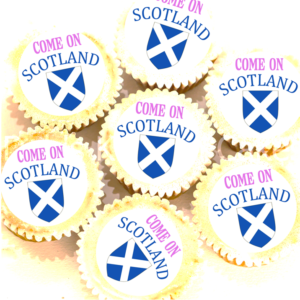 Come On Scotland Cupcake Toppers - 4cm x 24