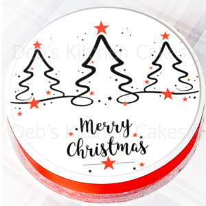 Christmas Tree Cake Topper 7.5" Round
