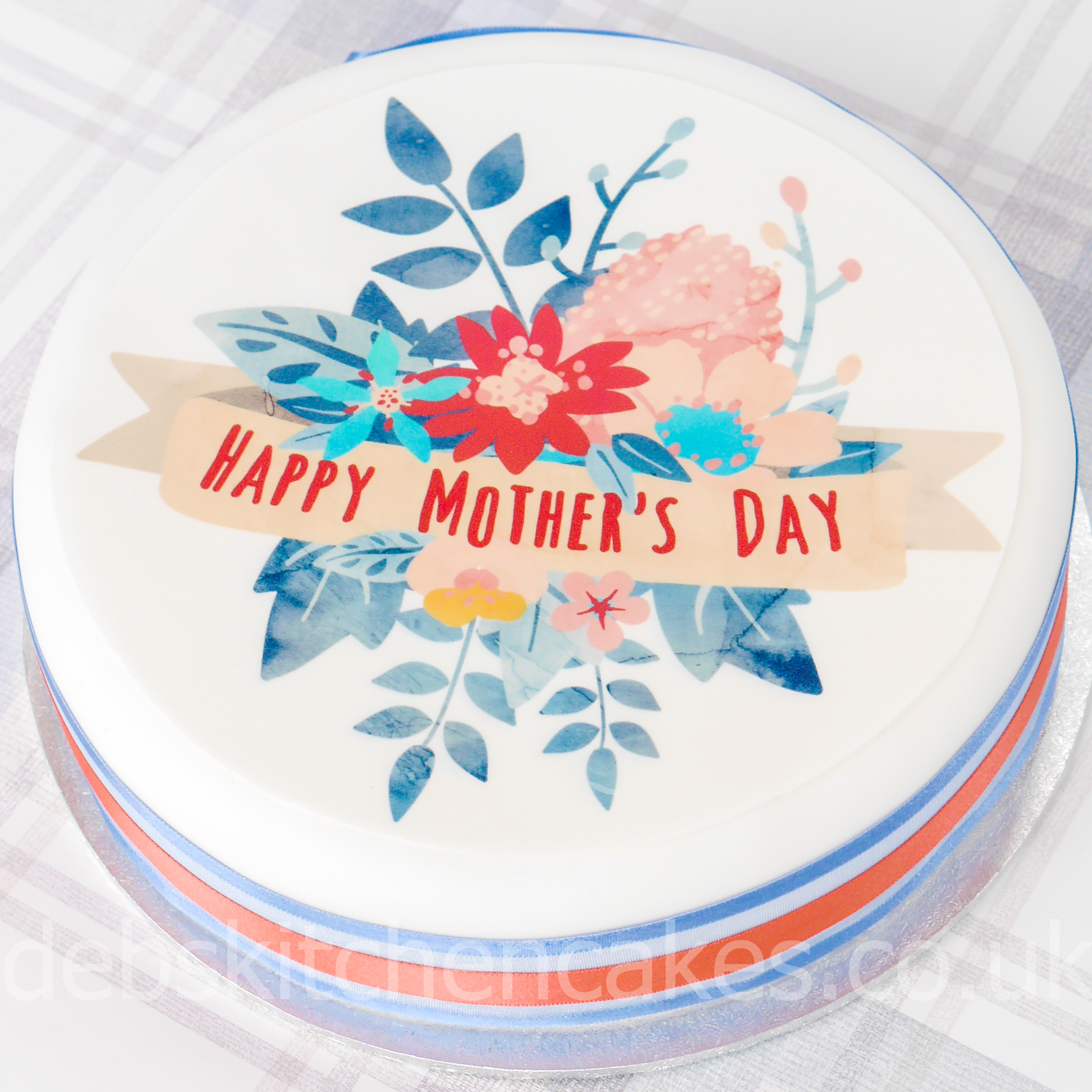 Mother's Day Floral Cake Topper 7.5" Round