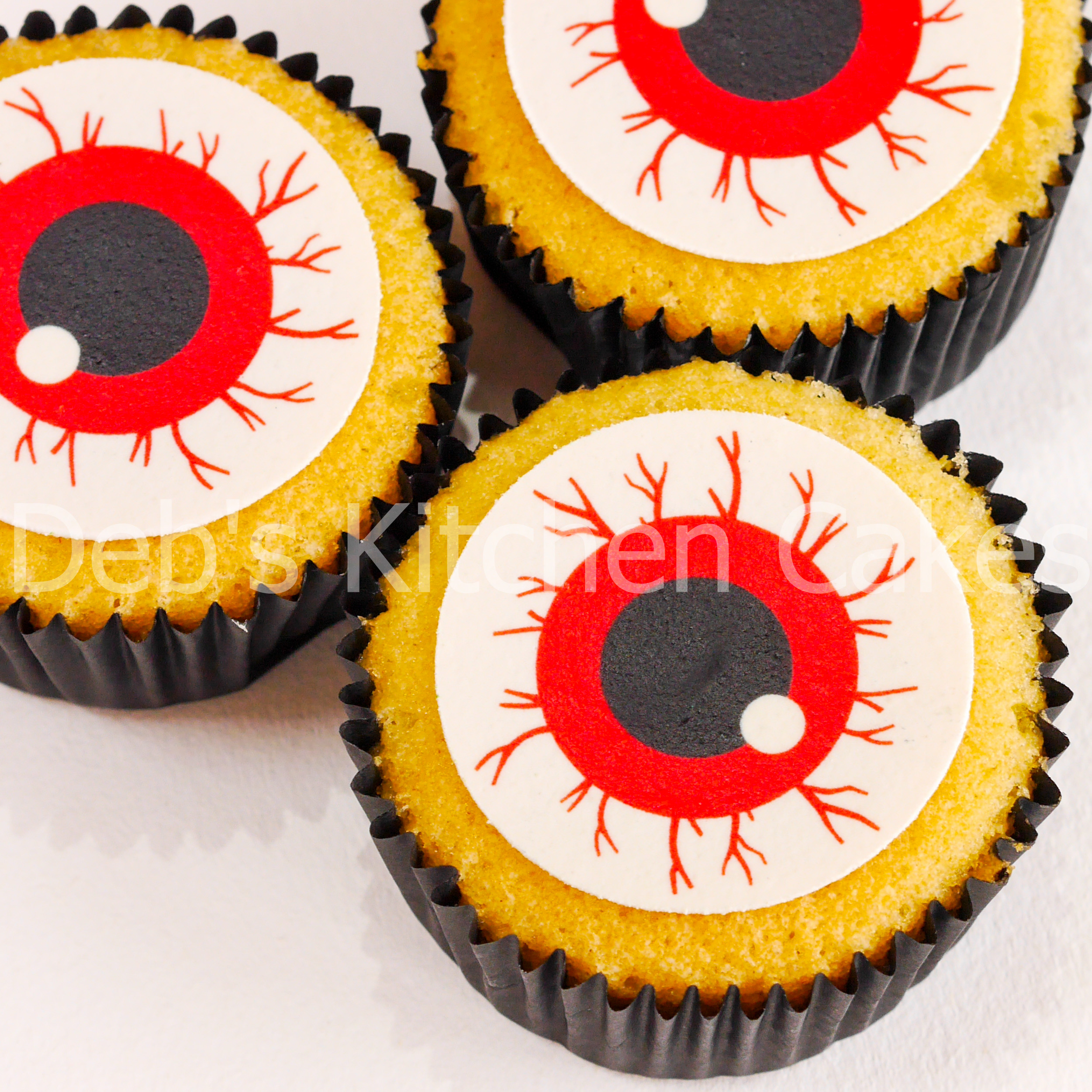 Halloween Eyeball Cupcake Toppers - 4cm x 24