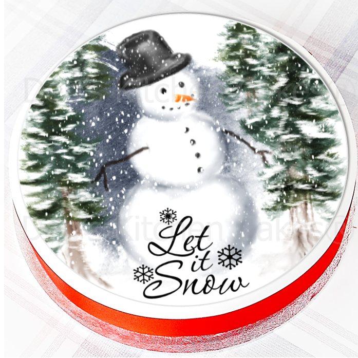 Snowman Cake Topper 7.5" Round