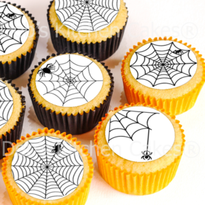 Halloween Spider's Web Cupcake Toppers - 4cm x 24