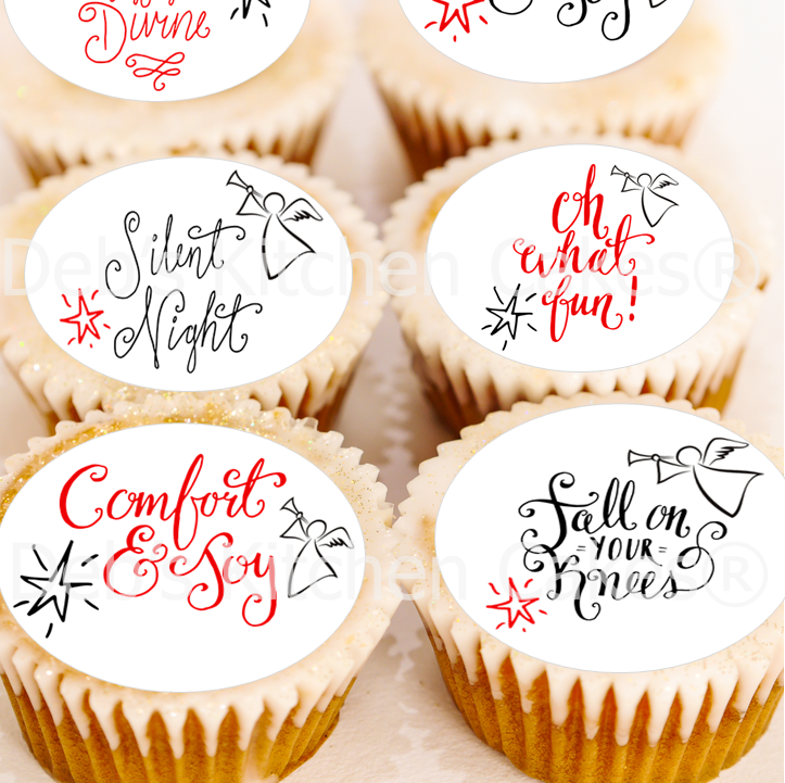 Christmas Carols Cake Toppers - 4cm x 24