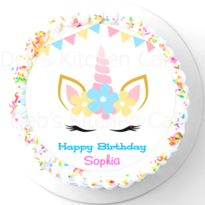 Personalised Unicorn Face Cake Topper