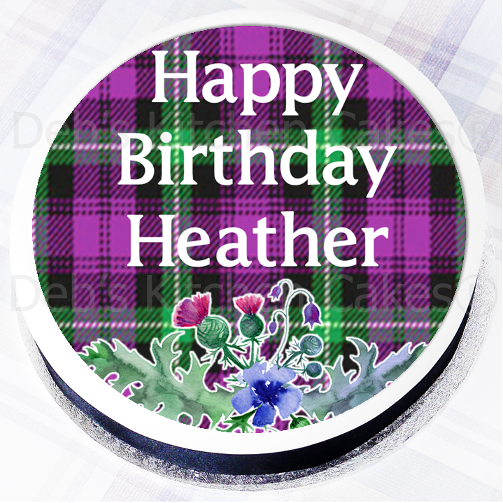Personalised Tartan Cake Topper