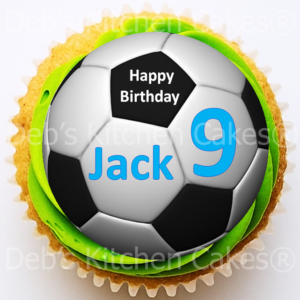 Personalised Football Cupcake Toppers - 4cm x 24