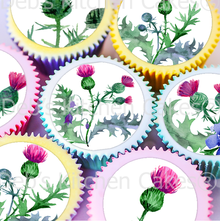 Thistle Cake Toppers - 4cm x 24