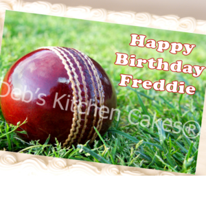 Personalised Cricket Cake Topper - 8 x 10 " Rectangle