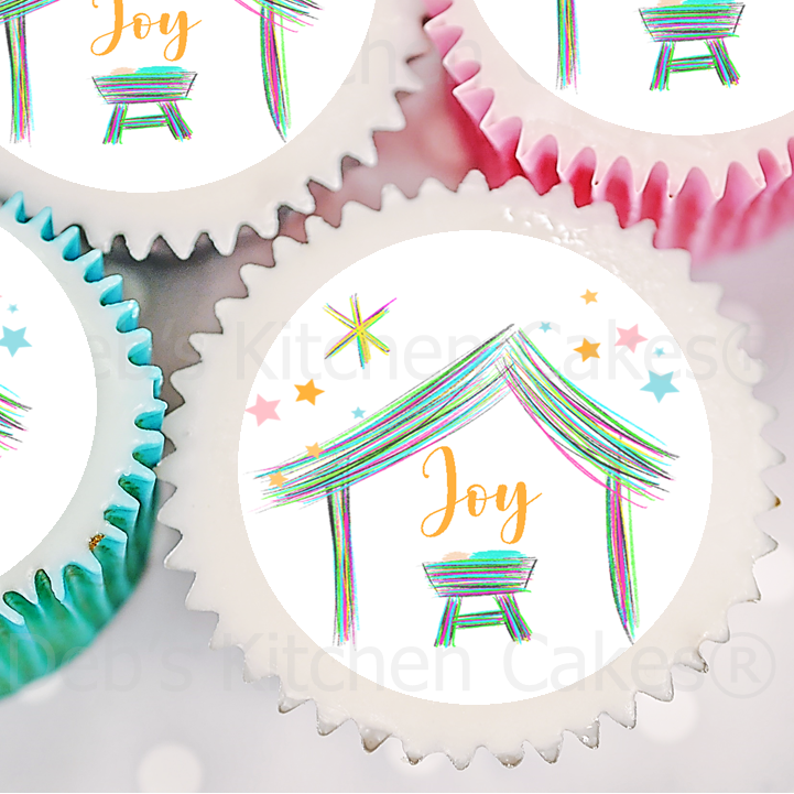 Nativity Baby jesus Cupcake Toppers - 4cm x 24