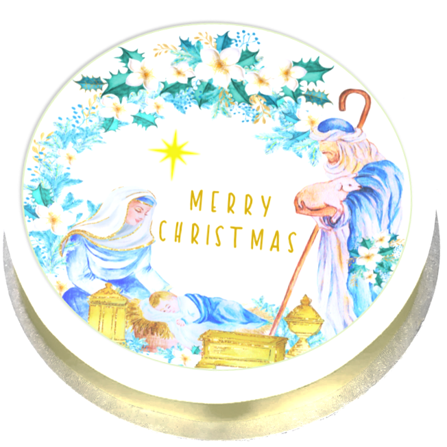 Nativity Cake Topper - 7.5" Round