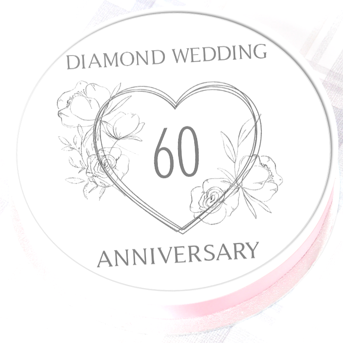 Diamond Wedding Cake Topper 7.5" Round or Square