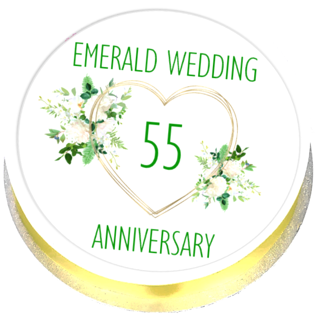 Emerald Wedding Anniversary cake Topper