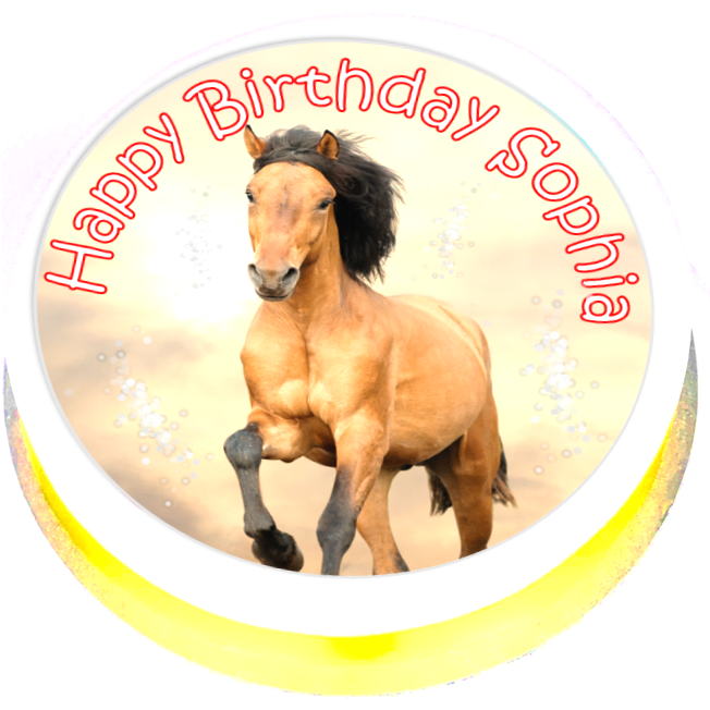 Personalised Horse Pony Cake Topper 7.5" Round