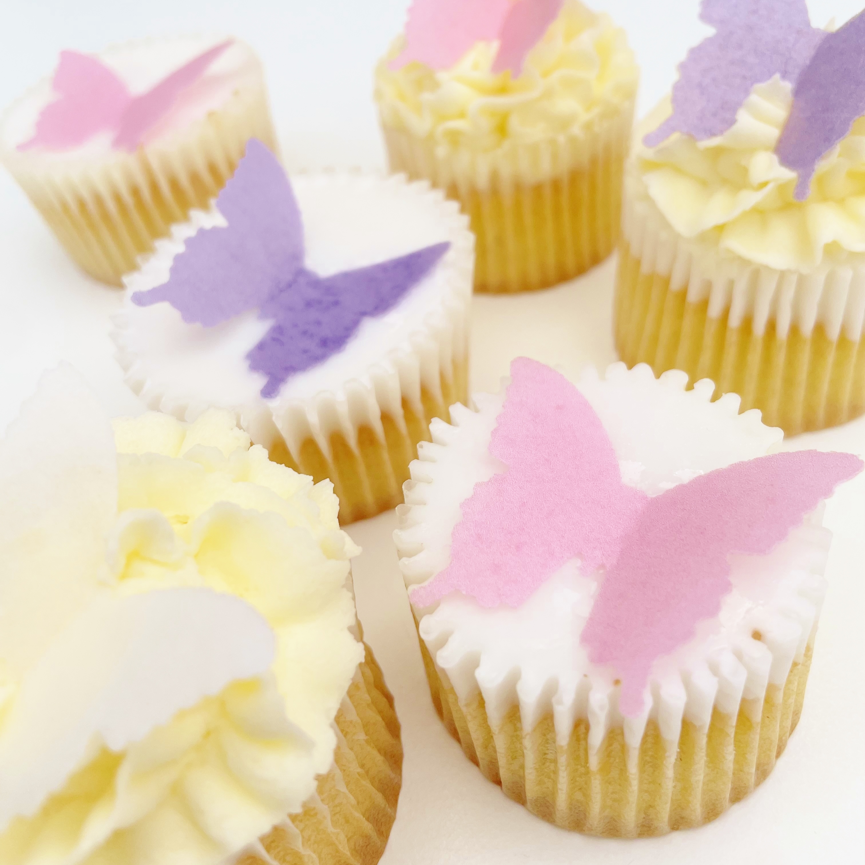 Pink & Lilac Edible Wafer Butterflies x 24