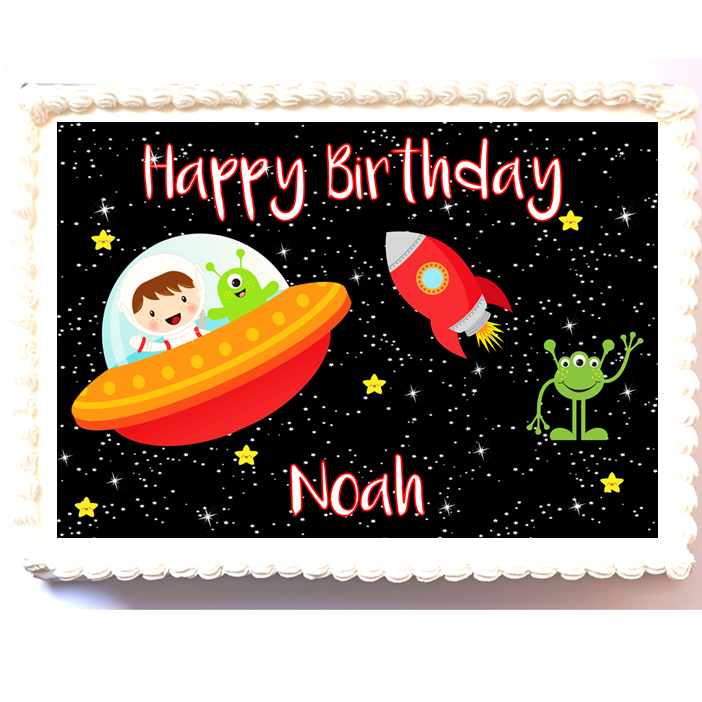 Personalised Space Astronaut Cake Topper - A4 Rectangle