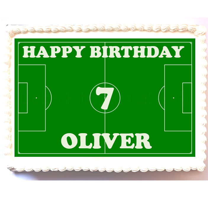 Personalised Football Pitch Cake Topper