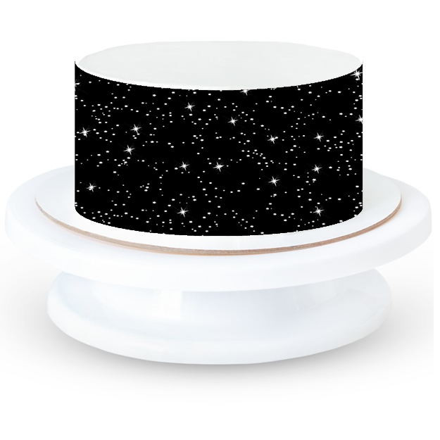 Space Stars Icing Sheet - Edible Border Ribbon
