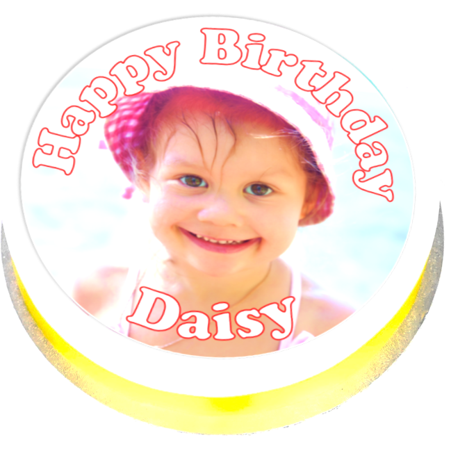 Your Photo & Message Cake Topper 7.5" Round